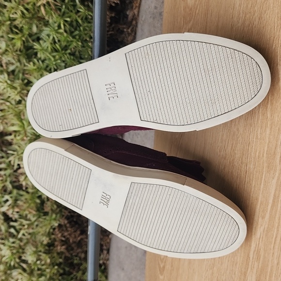 Frye  Gemma fringe Kiltie Bordeaux wine burgundy Sneakers Size 7 - Picture 7 of 15